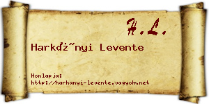 Harkányi Levente névjegykártya